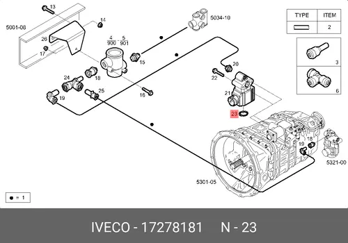 Кольцо уплотнительное автомобильное IVECO 17278181