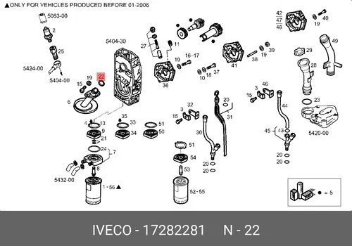 Кольцо уплотнительное автомобильное IVECO 17282281