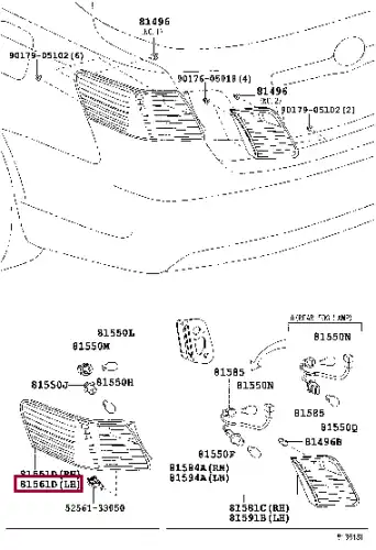 Фонарь задний TOYOTA / LEXUS 8156133480