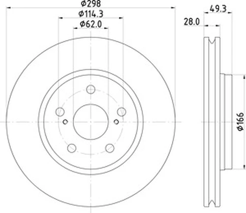 Тормозной диск MINTEX MDC2934C передняя ось