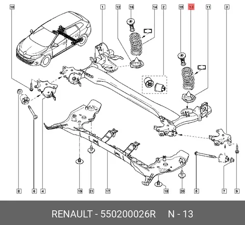 RESSORT SUSPENSIO 550200026R RENAULT