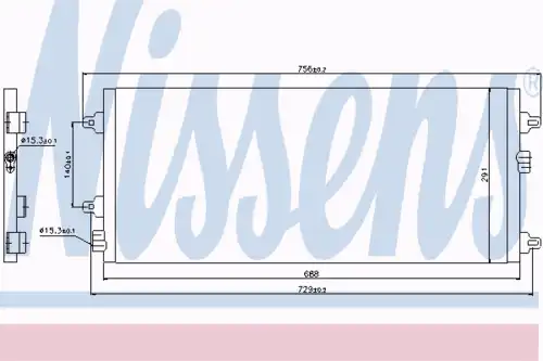 Радиатор кондиционера (конденсатор) NISSENS 94782