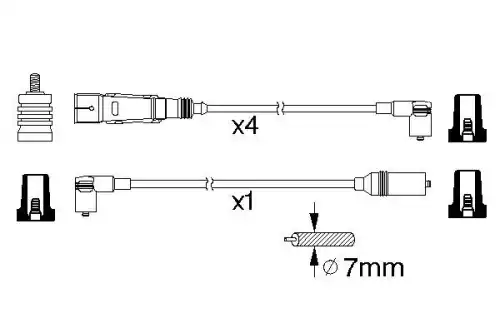 компл. высоковольт. проводов VW 0 986 356 358 BOSCH