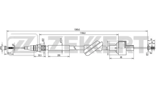 Трос сцепления ZEKKERT BZ-1097