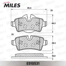 Тормозные колодки дисковые задняя ось MILES E510531