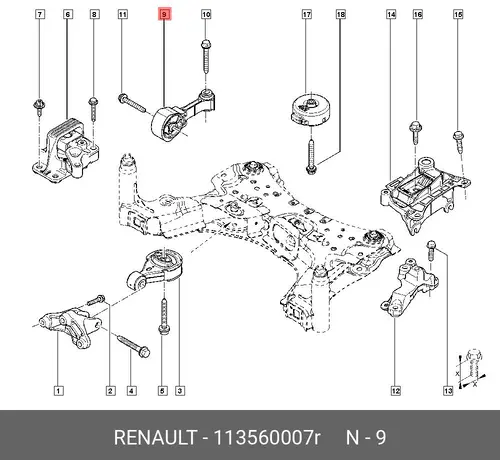 Подвеска, двигатель 113560007R RENAULT