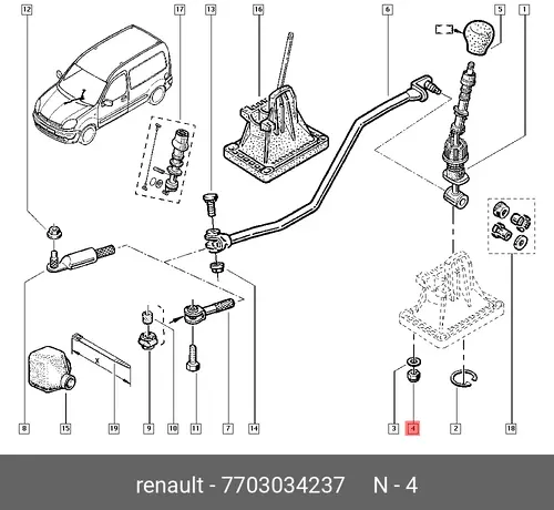 Гайка автомобильная RENAULT 7703034237