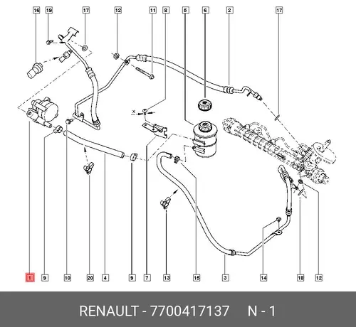 Насос гидроусилителя руля RENAULT 7700417137