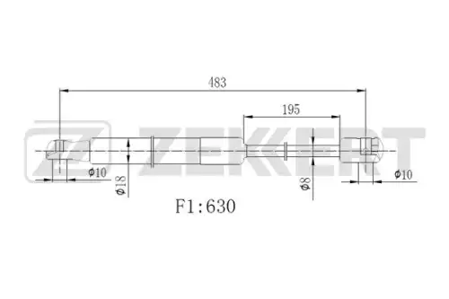 Амортизатор (упор) багажника ZEKKERT GF-2517