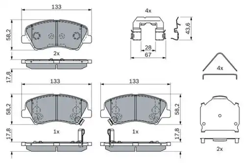 Тормозные колодки дисковые BOSCH 0 986 424 951