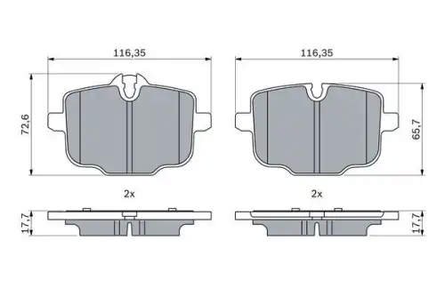 Тормозные колодки дисковые BOSCH 0 986 424 922