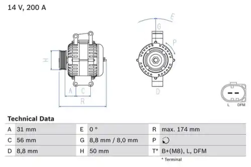 Генератор BOSCH 0 986 046 340
