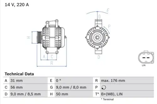 Генератор BOSCH 0 986 047 640