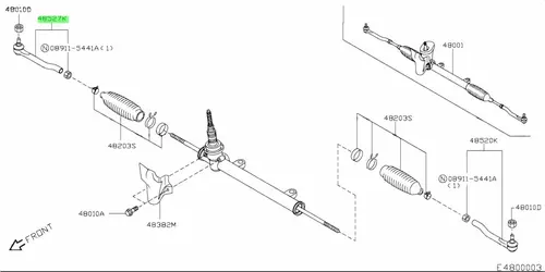 Рулевой наконечник NISSAN 48527JD01A