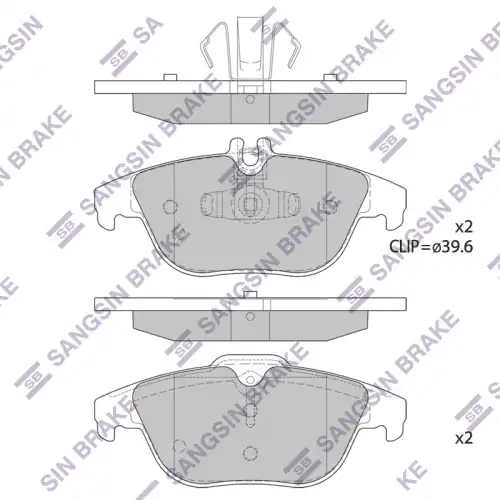 Тормозные колодки дисковые задняя ось SANGSIN SP1707A