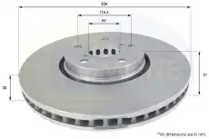 Тормозной диск COMLINE ADC01124V вентилируемый , передняя ось справа