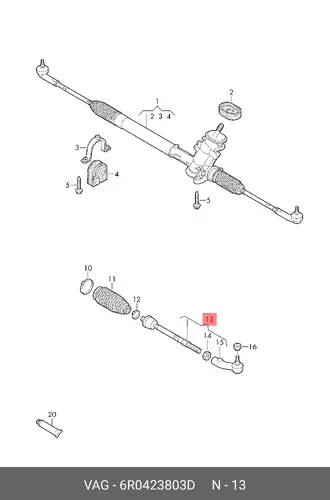 Рулевая тяга VAG 6R0423803D