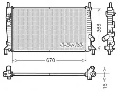 Радиатор системы охлаждения двигателя DENSO DRM10075