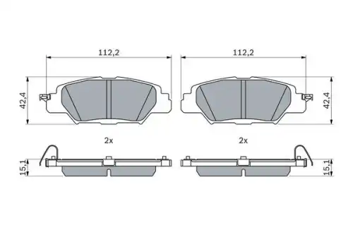 Тормозные колодки дисковые BOSCH 0 986 460 006