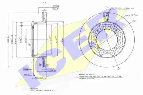 Тормозной диск ICER 78BD0017-1