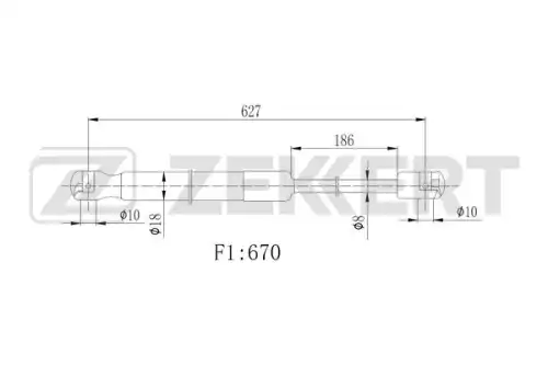 Амортизатор (упор) багажника ZEKKERT GF-2512
