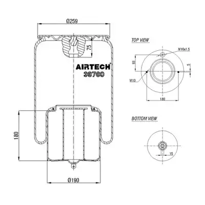 Complete air spring 39780K 262.555 CEI