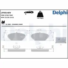 Тормозные колодки дисковые DELPHI LP5014EV