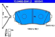 Тормозные колодки дисковые ATE 13.0460-5541.2