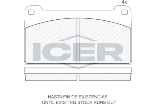 Тормозные колодки дисковые передняя ось задняя ось ICER 150278