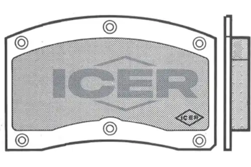 Тормозные колодки дисковые передняя ось ICER 180082