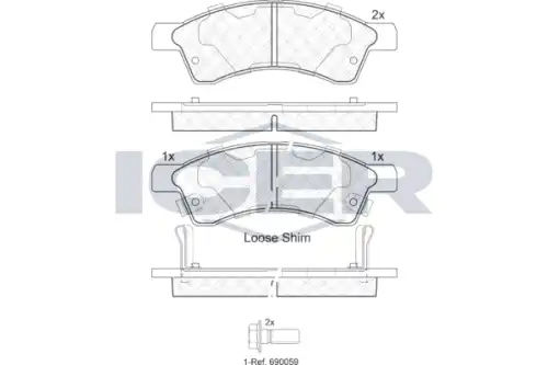 Тормозные колодки дисковые передняя ось ICER 182028