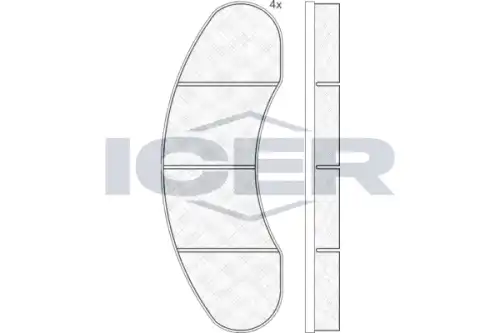 Тормозные колодки дисковые передняя ось ICER 190688