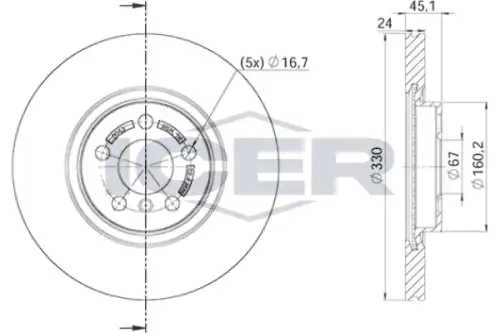Тормозной диск ICER 78BD0043