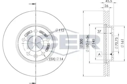 Тормозной диск ICER 78BD1557