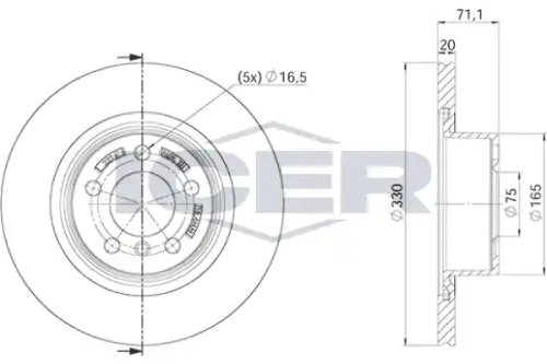 Тормозной диск ICER 78BD2216