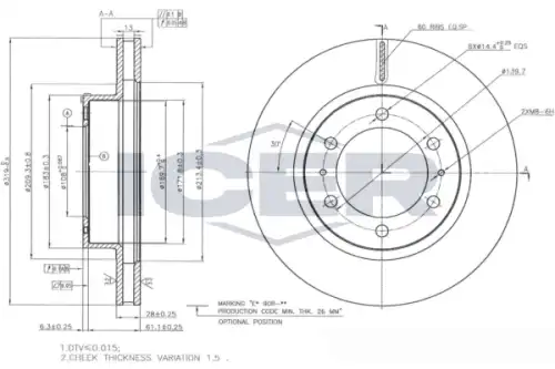 Тормозной диск ICER 78BD4113