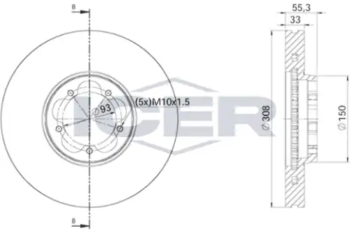 Тормозной диск ICER 78BD6539