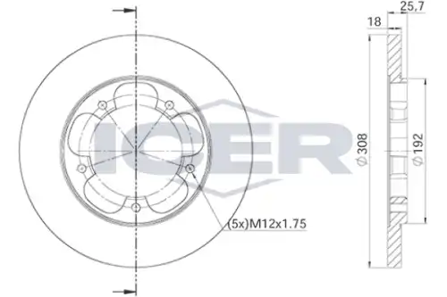 Тормозной диск ICER 78BD6546