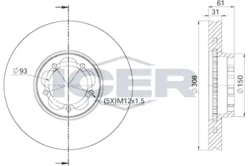 Тормозной диск ICER 78BD6548