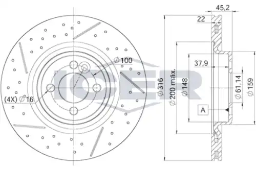 Тормозной диск ICER 78BD9066