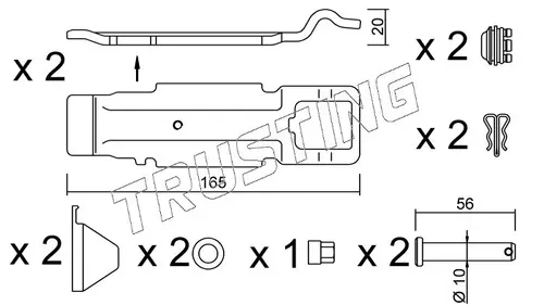 Комплектующие, колодки дискового тормоза ! \IVECO KIT.017 TRUSTING