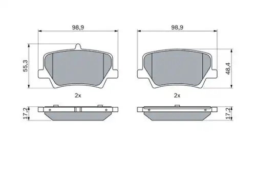 Тормозные колодки дисковые BOSCH 0 986 424 996