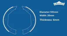Тормозные колодки барабанные KRONER K001012
