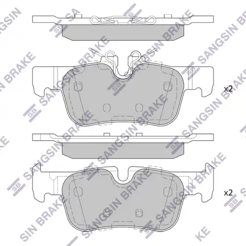 Тормозные колодки дисковые задняя ось SANGSIN SP4066