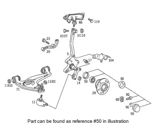 подшипник ступицы передней MB 1403300051