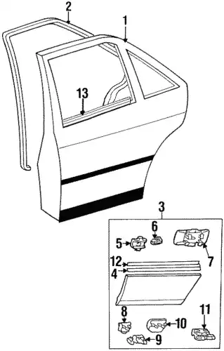 Уплотнитель двери MB 124 735 02 65