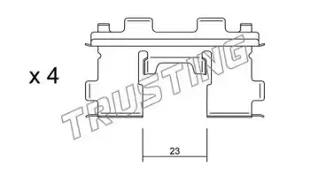 Комплектующие, колодки дискового тормоза \ KIT051 TRUSTING