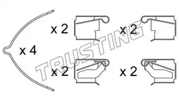 Комплектующие, колодки дискового тормоза \ KIT063 TRUSTING
