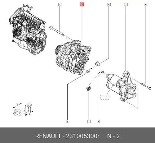 Генератор RENAULT 231005300R
