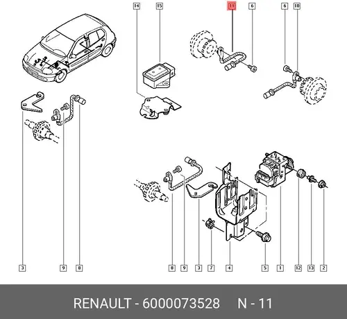 Датчик ABS RENAULT 6000073528